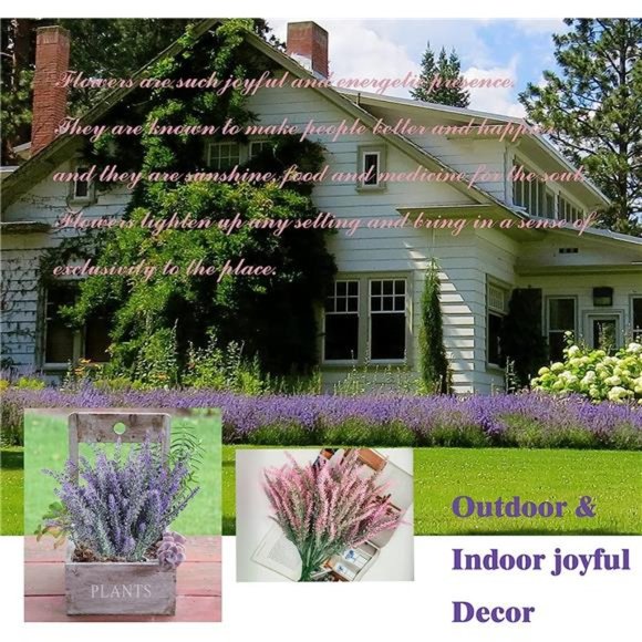 8 Bundles Artificial Lavender Flowers Artificial Flowers and Plants UV Resistant - Picture 4 of 6